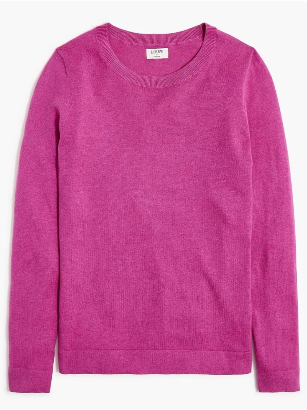 J. Crew Women's Crewneck TEDDIE Sweater - Bright Raspberry